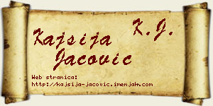 Kajsija Jačović vizit kartica